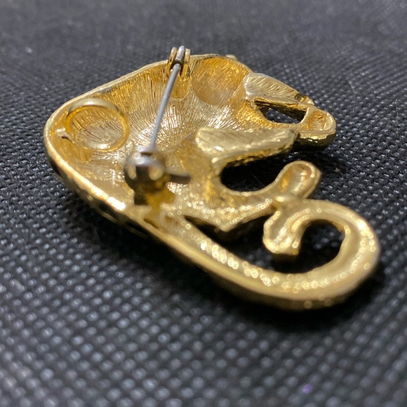 Vintage Cheetah Brooch with brown stone eyes - Picture 3 of 5